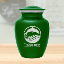 Dolphin Sharing Urn - Shamrock Green