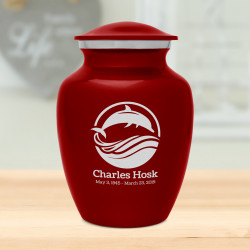 Dolphin Sharing Urn - Ruby Red