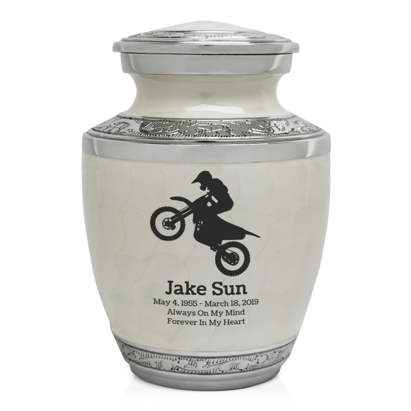 Dirt Bike Sharing Urn - Radiant White