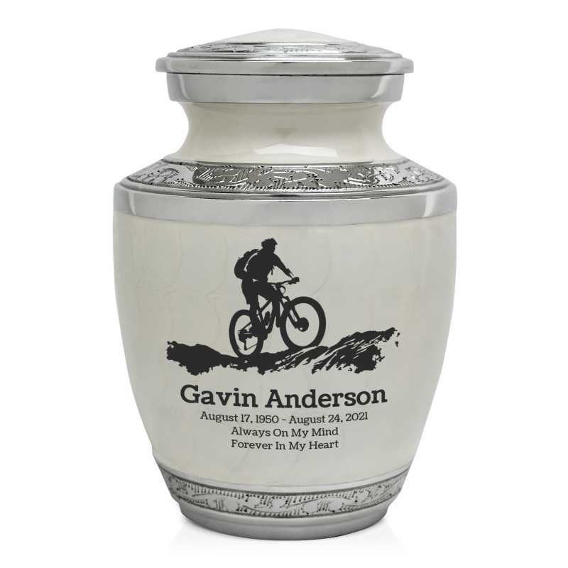 Mountain Bike Sharing Urn - Radiant White