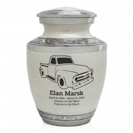 Classic Stepside Truck Sharing Urn - Radiant White