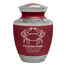 Crab Sharing Urn - Rose Red