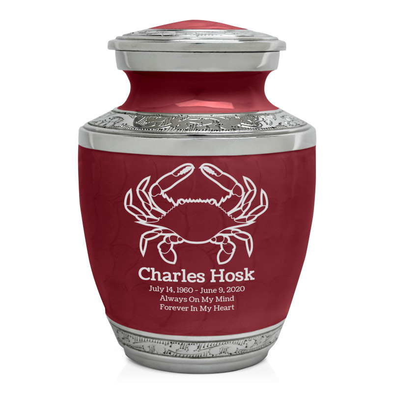 Crab Sharing Urn - Rose Red