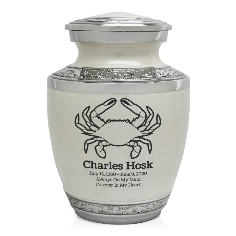 Crab Sharing Urn - Radiant White