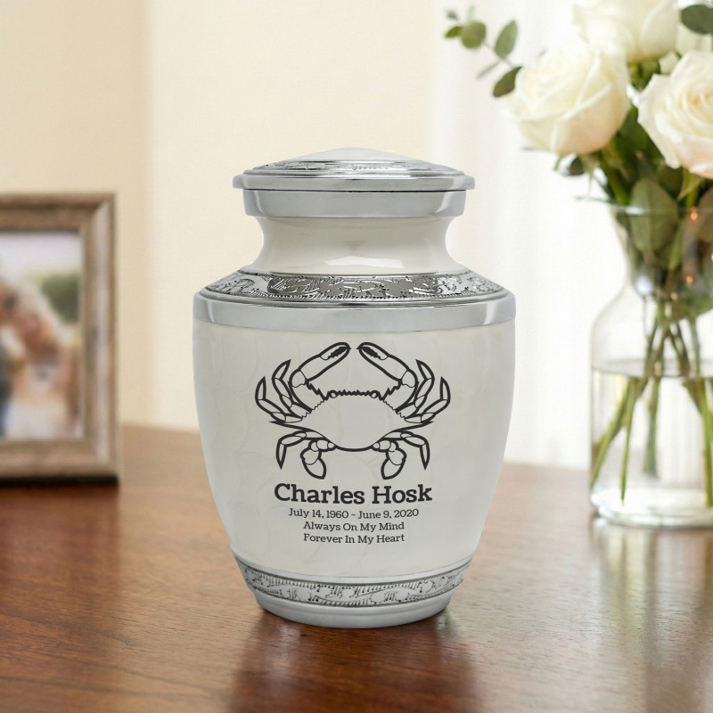 Crab Sharing Urn - Radiant White