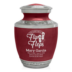Flip Flops Sharing Urn - Rose Red