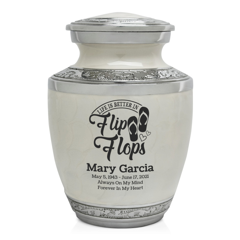 Flip Flops Sharing Urn - Radiant White