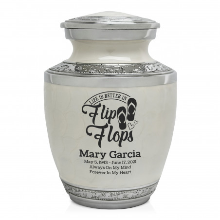 Flip Flops Sharing Urn - Radiant White