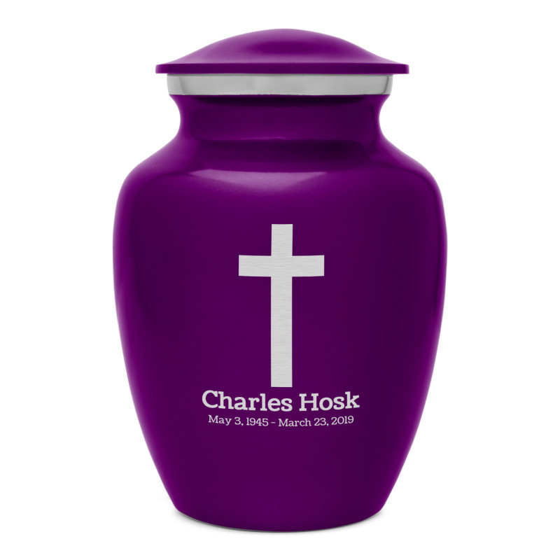 Cross Sharing Urn - Purple Luster