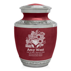 Garden Gnome Sharing Urn - Rose Red