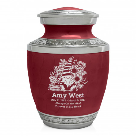 Garden Gnome Sharing Urn - Rose Red