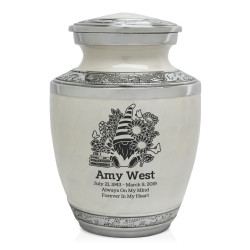 Garden Gnome Sharing Urn - Radiant White