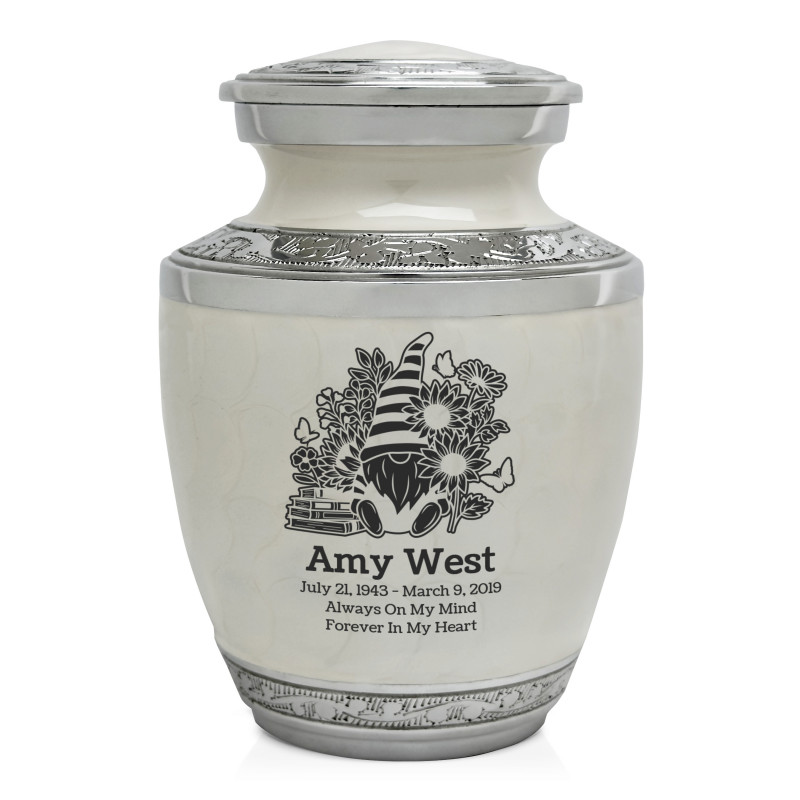 Garden Gnome Sharing Urn - Radiant White