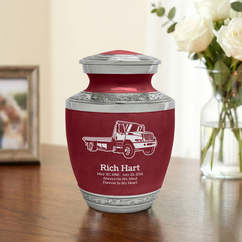 Tow Truck Sharing Urn - Rose Red