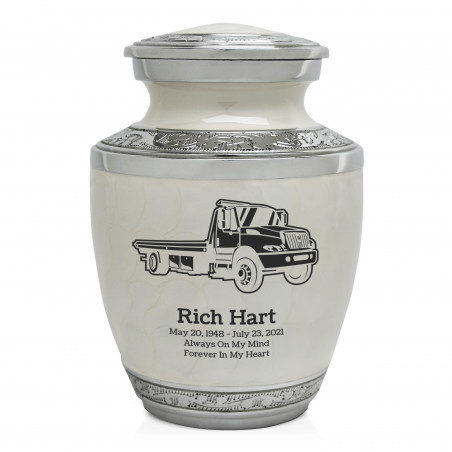 Tow Truck Sharing Urn - Radiant White