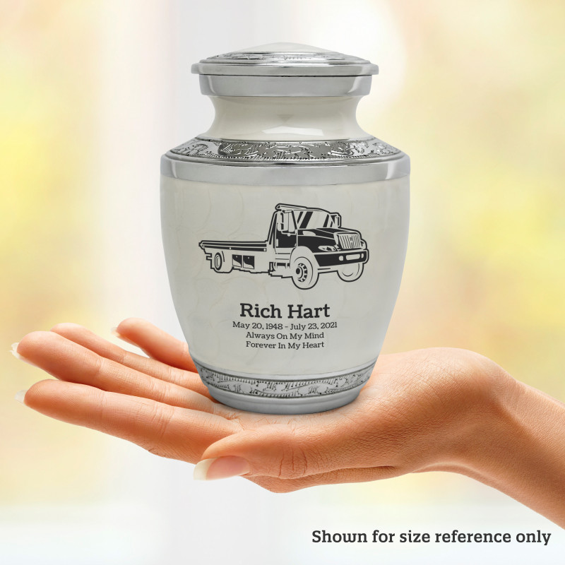 Tow Truck Sharing Urn - Radiant White