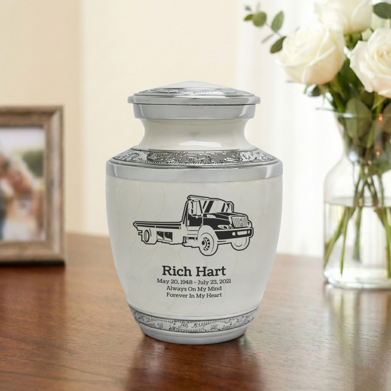 Tow Truck Sharing Urn - Radiant White