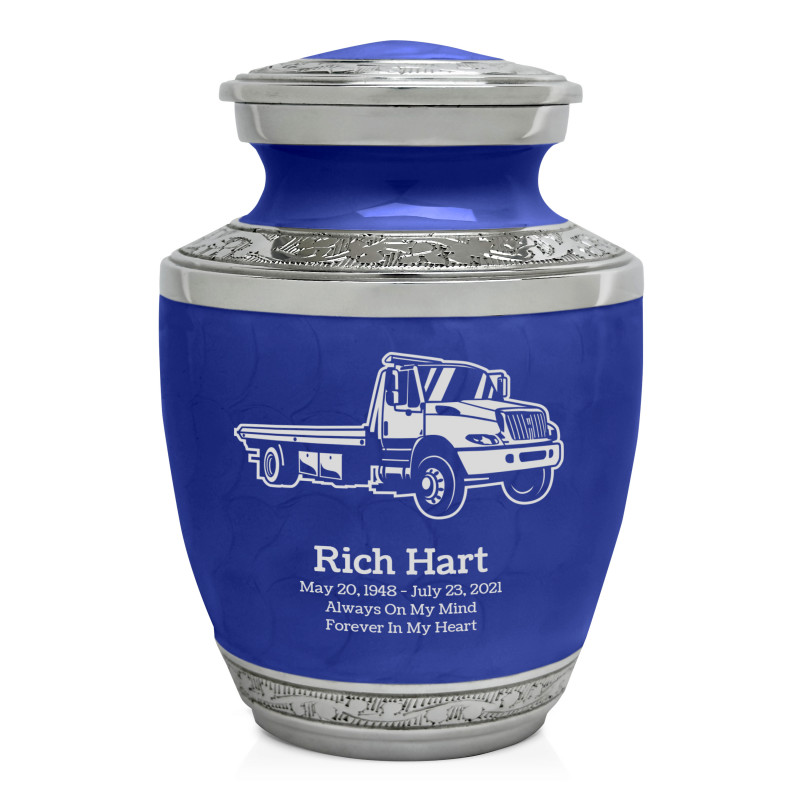 Tow Truck Sharing Urn - Royal Blue