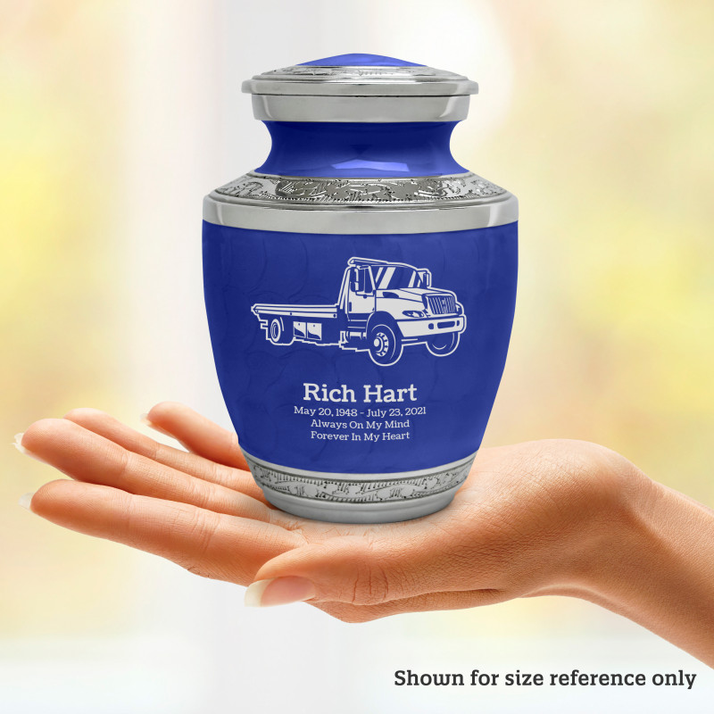 Tow Truck Sharing Urn - Royal Blue