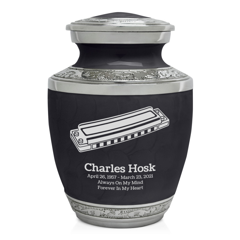 Harmonica Sharing Urn - Ebony Black