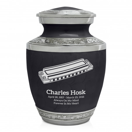 Harmonica Sharing Urn - Ebony Black