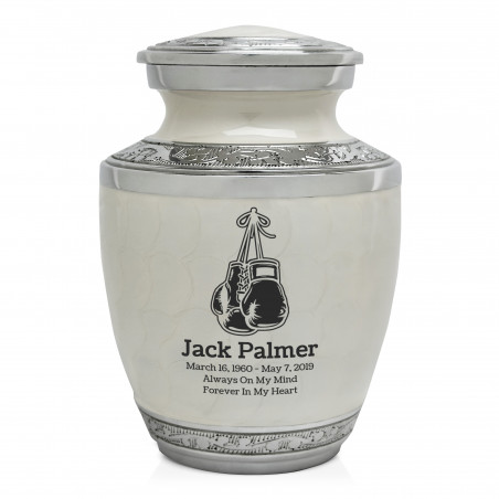 Boxing Gloves Sharing Urn - Radiant White