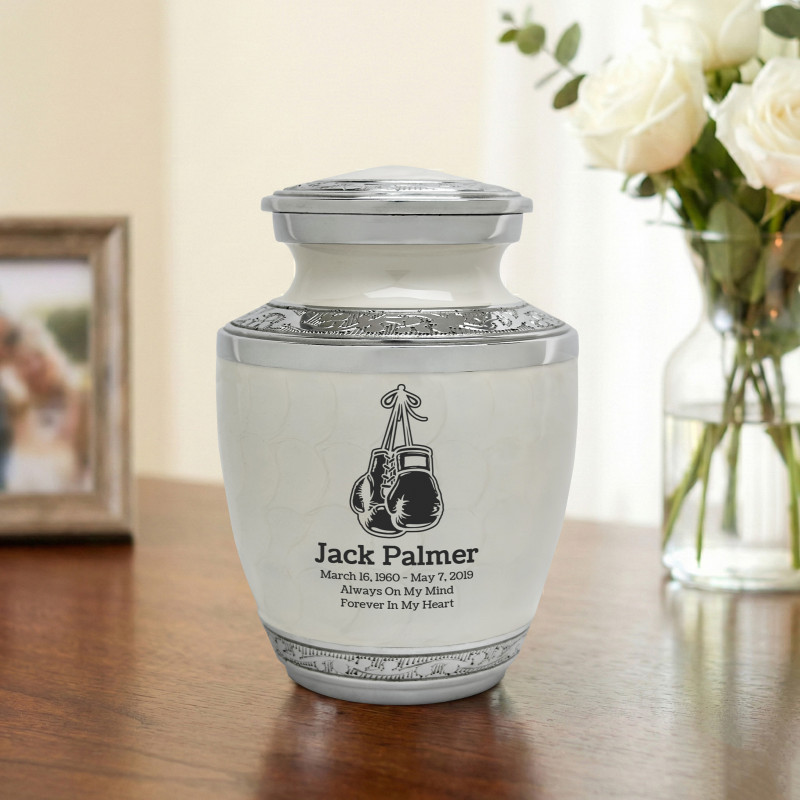 Boxing Gloves Sharing Urn - Radiant White