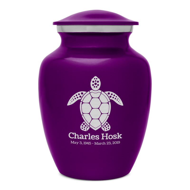 Sea Turtle Sharing Urn - Purple Luster