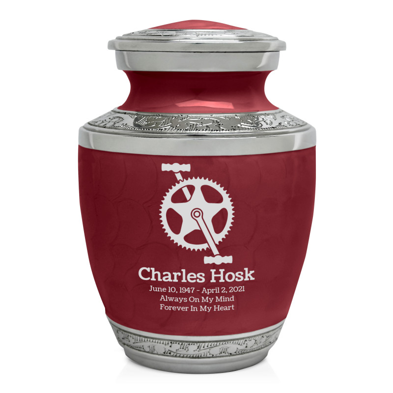 Bike Crank Sharing Urn - Rose Red