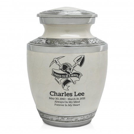 Miner Sharing Urn - Radiant White