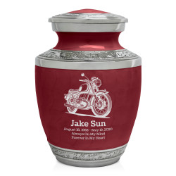 Classic Motorcycle Sharing Urn - Rose Red