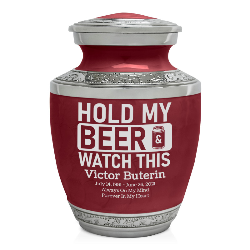 Hold My Beer Watch This Sharing Urn - Rose Red
