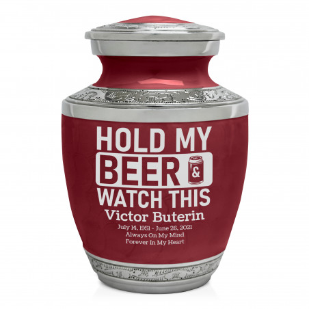 Hold My Beer Watch This Sharing Urn - Rose Red