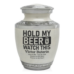 Hold My Beer Watch This Sharing Urn - Radiant White