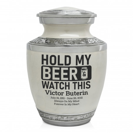 Hold My Beer Watch This Sharing Urn - Radiant White
