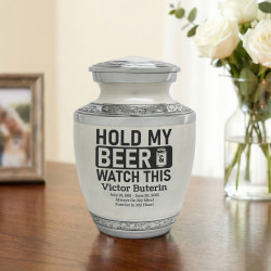 Hold My Beer Watch This Sharing Urn - Radiant White