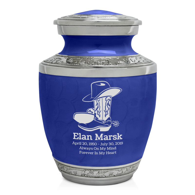 Cowboy Boots Sharing Urn - Royal Blue