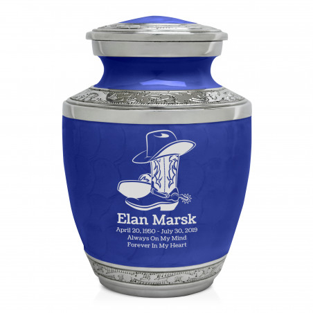 Cowboy Boots Sharing Urn - Royal Blue