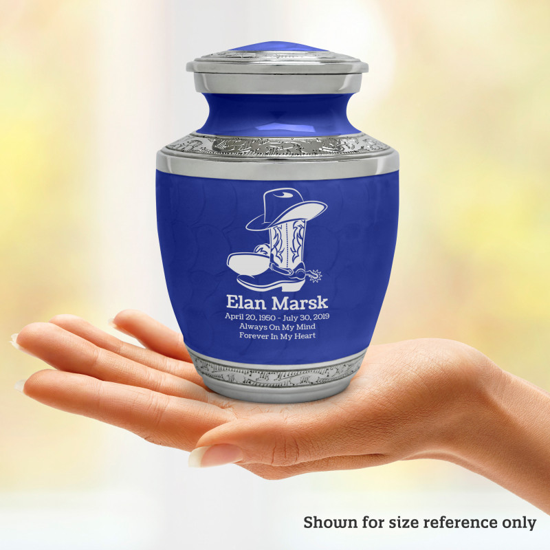Cowboy Boots Sharing Urn - Royal Blue