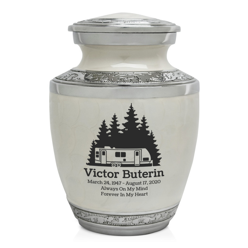 Fifth Wheel Camper Sharing Urn - Radiant White