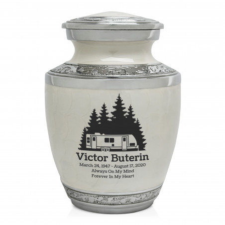 Fifth Wheel Camper Sharing Urn - Radiant White