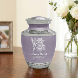 Hummingbird Flowers Sharing Urn - Regal Purple