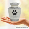 Small Paw Print Pet Cremation Urn - Radiant White