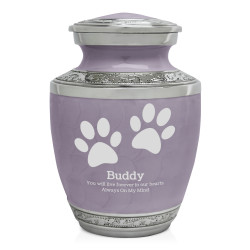Small Paw Prints Pet Cremation Urn - Regal Purple