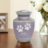 Small Paw Prints Pet Cremation Urn - Regal Purple