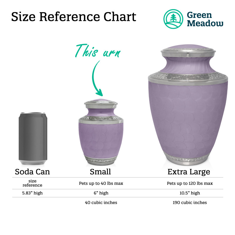 Small Paw Prints Pet Cremation Urn - Regal Purple