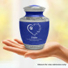 Small Paw Prints On Heart Pet Cremation Urn - Royal Blue