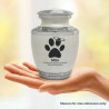 Small Paw Prints Halo Pet Cremation Urn - Radiant White