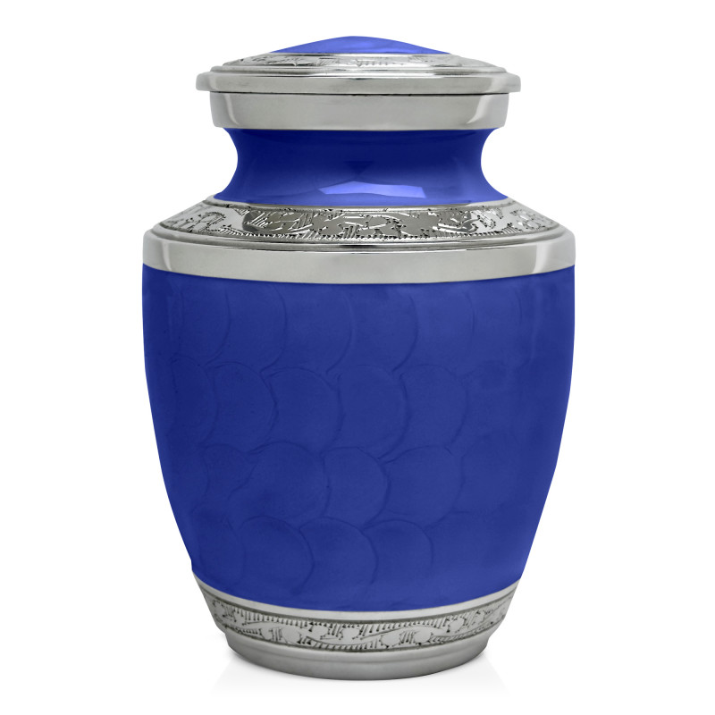 Small Paw Prints Halo Pet Cremation Urn - Royal Blue