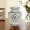 Small Cat Sleeping Pet Cremation Urn - Radiant White